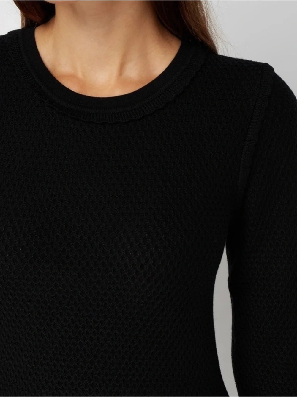 Michael Kors Black Long-Sleeve Knit Sheath Dress